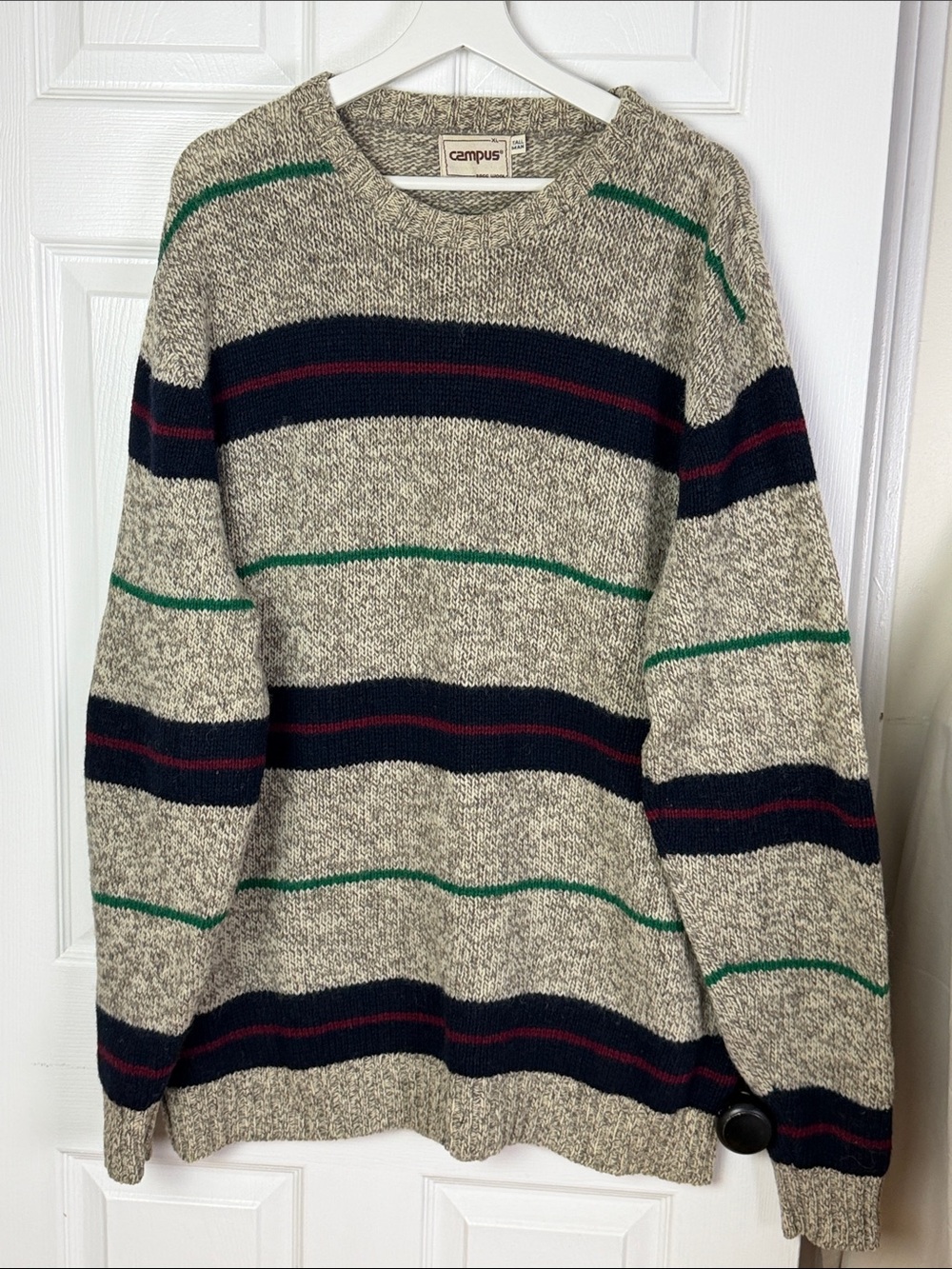 Vintage campus men’s wool pullover crewneck sweater XL tall